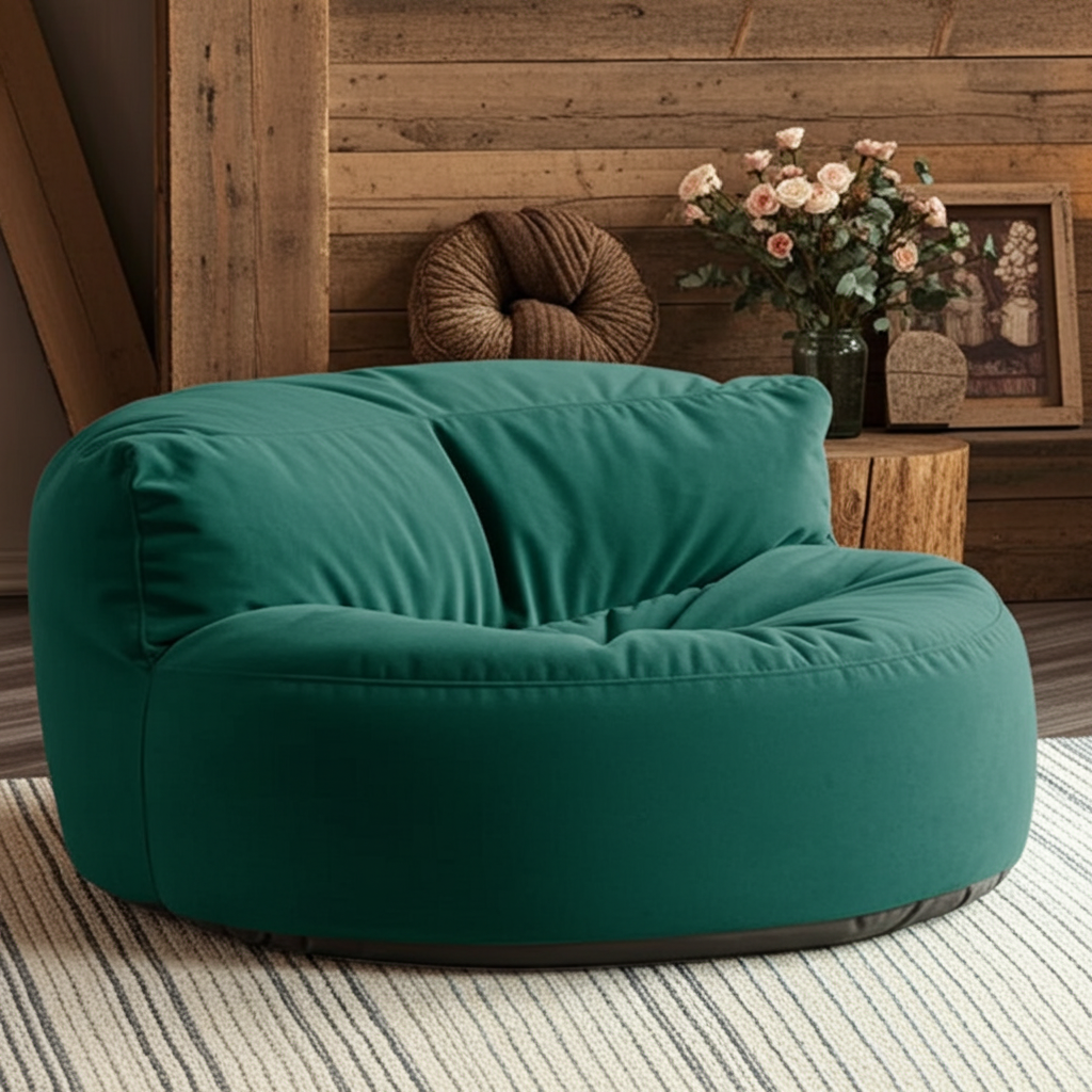 Ronde Fluwelen Zitzak Velvet Loveseat Groot Premium EPS Woonkamer Slaapkamer | Sansoti