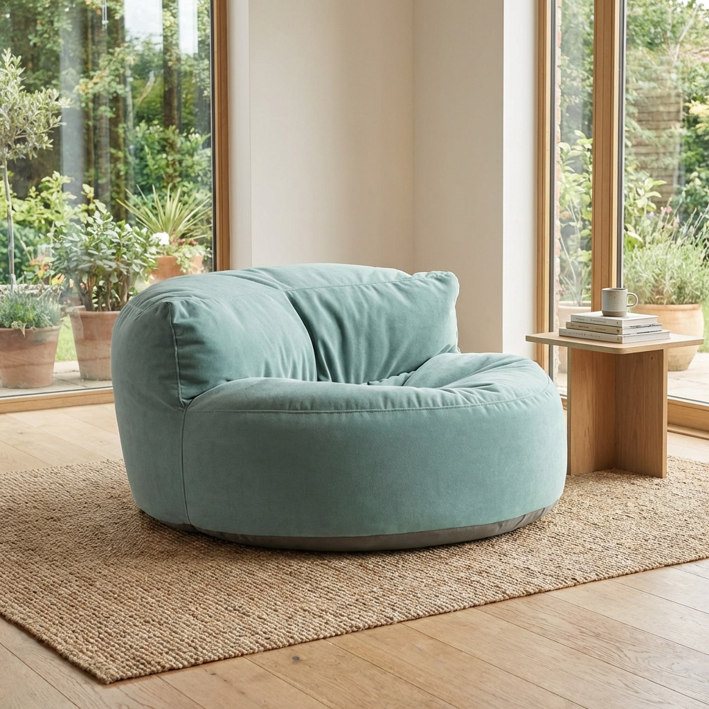 Ronde Fluwelen Zitzak Velvet Loveseat Groot Premium EPS Woonkamer Slaapkamer | Sansoti