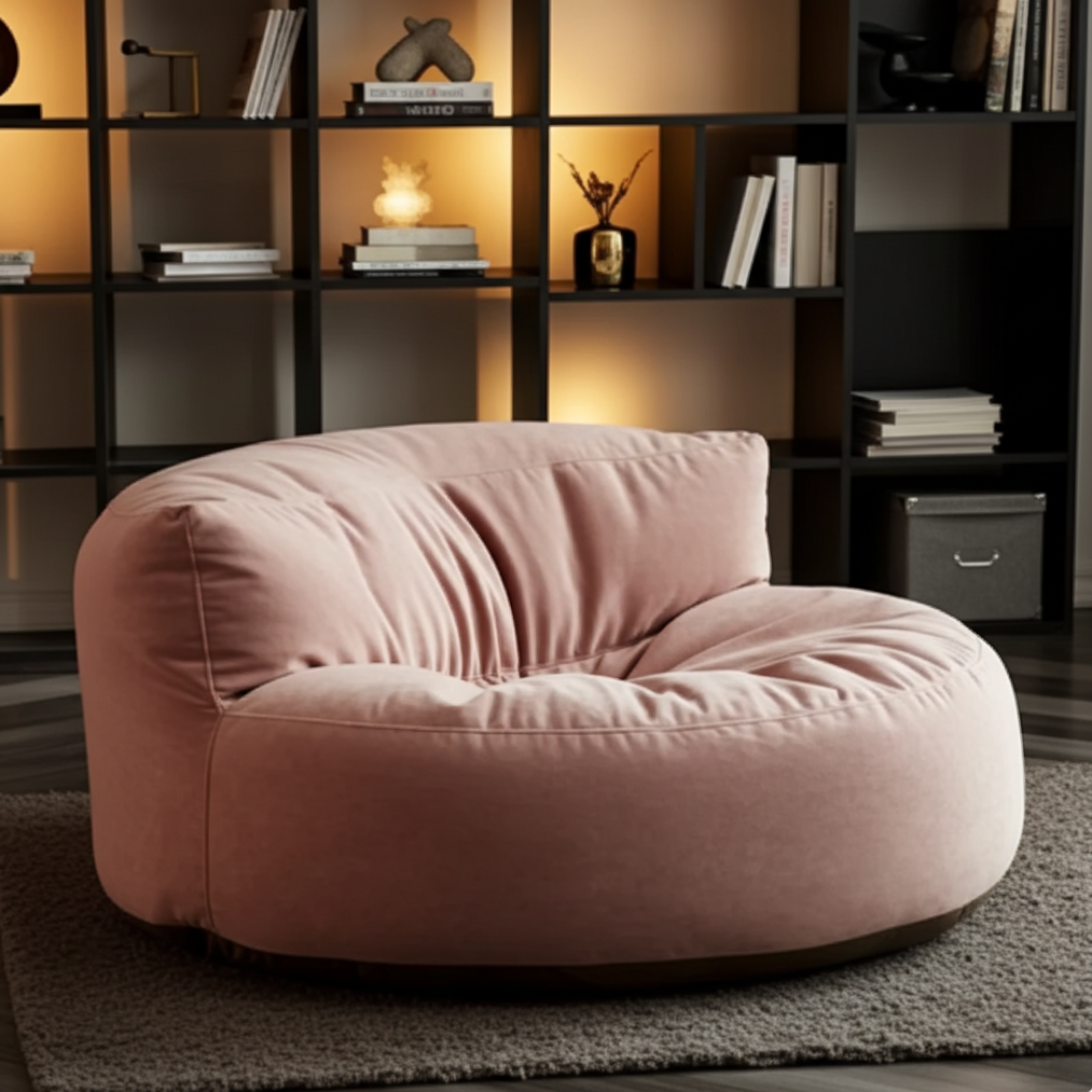 Ronde Fluwelen Zitzak Velvet Loveseat Groot Premium EPS Woonkamer Slaapkamer | Sansoti