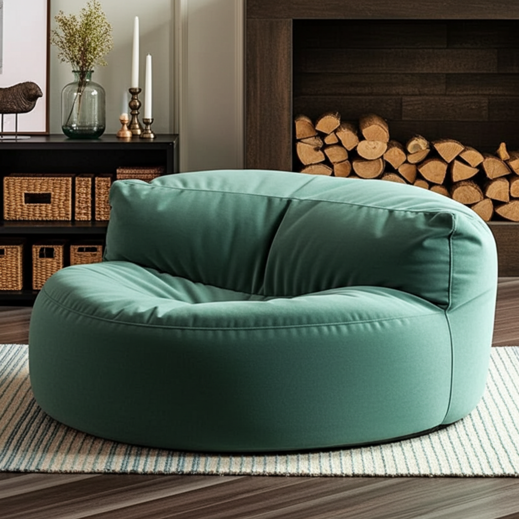 Ronde Fluwelen Zitzak Velvet Loveseat Groot Premium EPS Woonkamer Slaapkamer | Sansoti
