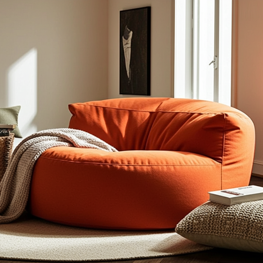 Ronde Fluwelen Zitzak Velvet Loveseat Groot Premium EPS Woonkamer Slaapkamer | Sansoti