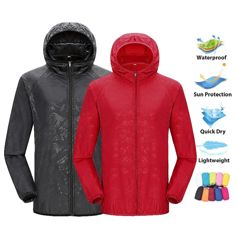 Ultraleichte, wasserdichte Windjacke für Damen und Herren, atmungsaktive Regenjacke, verstaubar, für Outdoor-Aktivitäten, Wandern, Radfahren und Sport | Sansoti