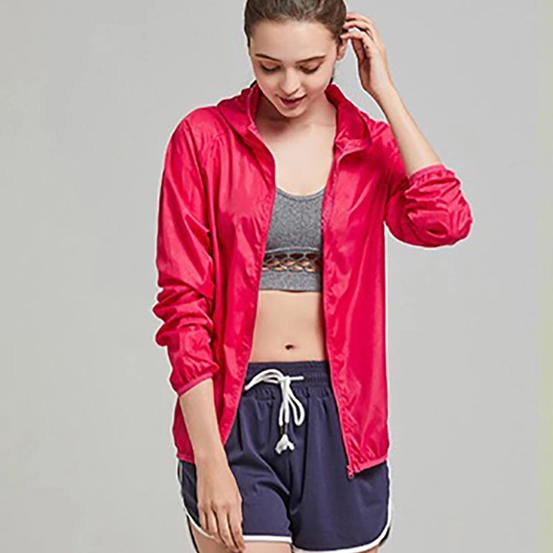 Ultraleichte, wasserdichte Windjacke für Damen und Herren, atmungsaktive Regenjacke, verstaubar, für Outdoor-Aktivitäten, Wandern, Radfahren und Sport | Sansoti