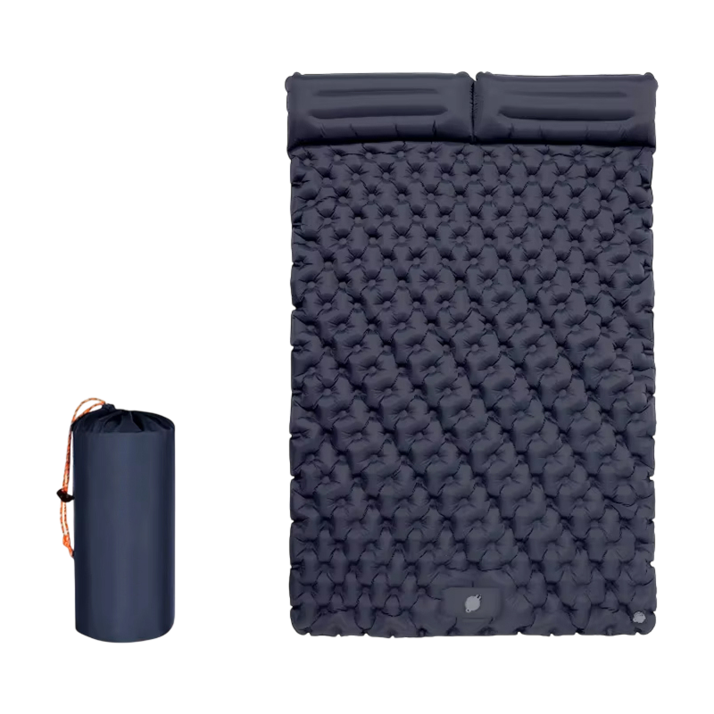 Zelfopblazend Campingmatras voor Twee Personen - Waterdicht Outdoor Slaapmat met Voetpomp en Opbergtas | Sansoti