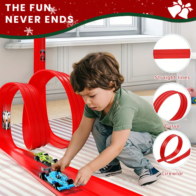 Flexibele DIY Racebaan voor Kinderen – 5 Meter Race Track met Auto's en Loopings | Sansoti