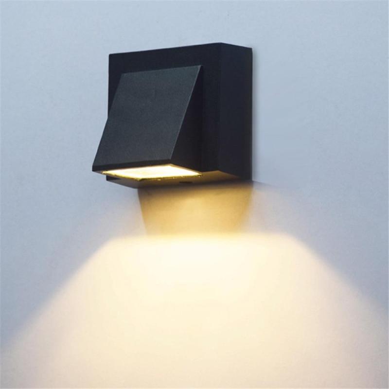 Zwarte Buitenwandlamp Metaal LED Waterdicht IP65 Tuinverlichting Gevel Wandverlichting Weerbestendig | Sansoti