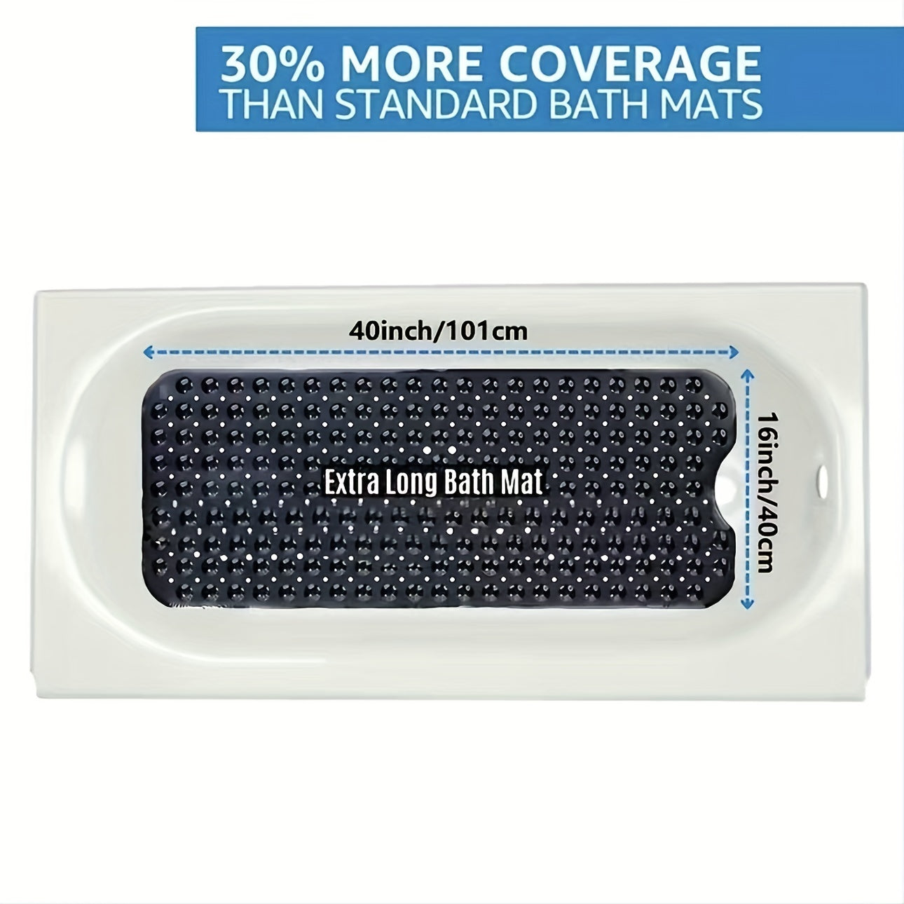Antislip Badmat XL voor Douche en Bad – Extra Lange Veiligheidsbadmat met Zuignappen | Sansoti