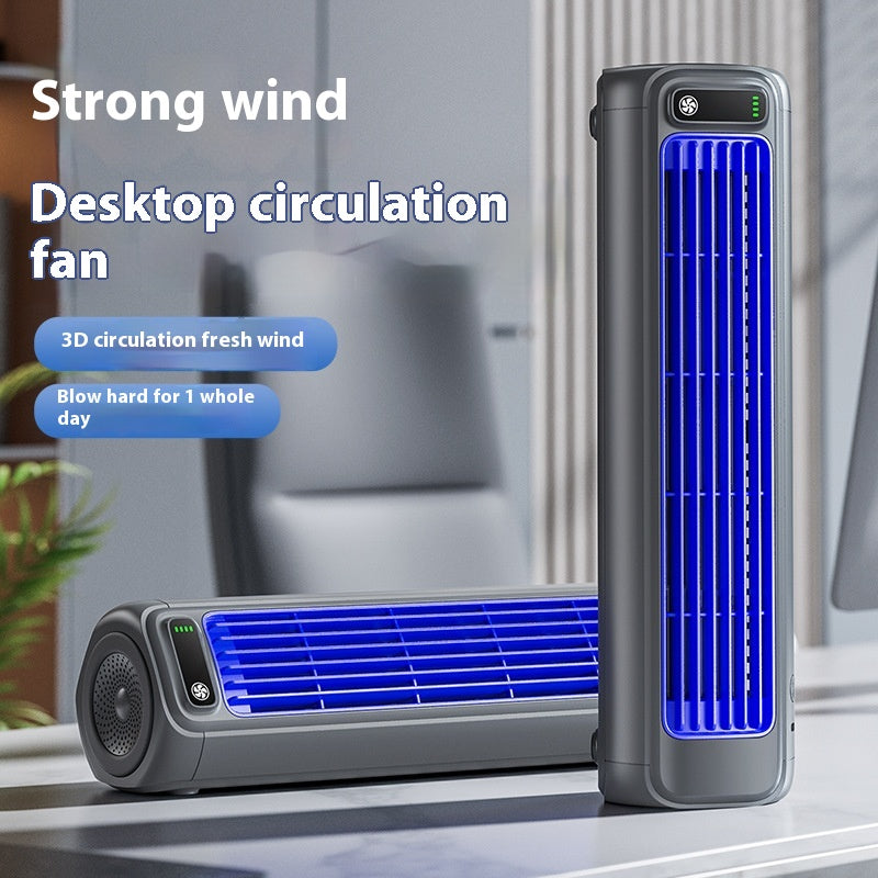 Torenventilator Bladloos USB Modern Grijs Stil Design Compacte Koeling 3 Standen Bureau Thuis Kantoor | Sansoti