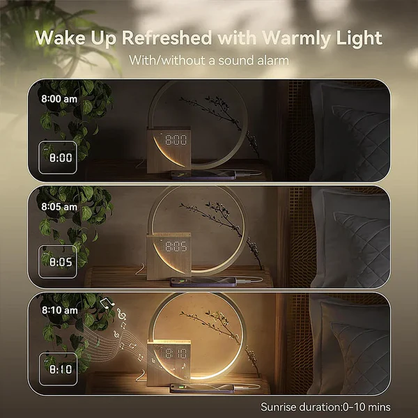 Touch Alarm Clock with Night Light – Touch Control Lighting and Alarm Function White Bedroom | Sansoti
