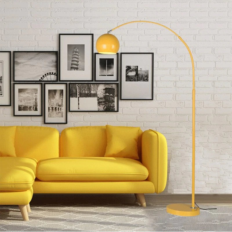 Vloerlamp Boogvorm Led Metaal Zwart Blauw Geel Roze Zilver Goud Dimbaar Woonkamer Slaapkamer | Sansoti