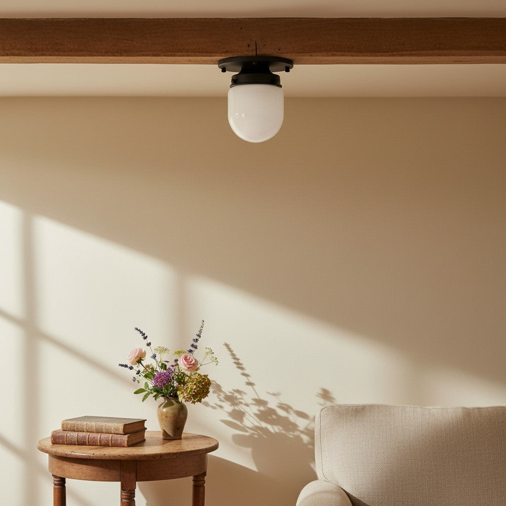 Opaal Glazen Wandlamp & Plafondlamp Dubbelfunctie Modern Design Messing | Sansoti