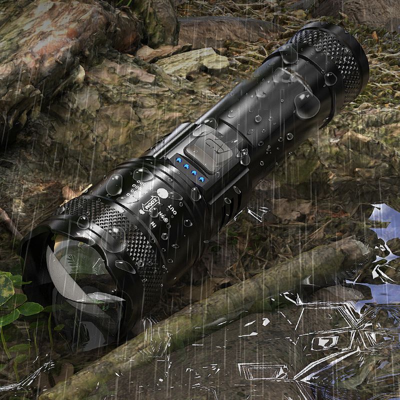 Leistungsstarke wiederaufladbare LED-Taschenlampe 7500 Lumen Wasserdicht IPX7 USB-C Camping Outdoor-Notbeleuchtung Taktisch | Sansoti