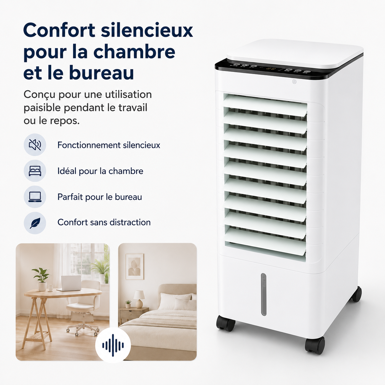 Draagbare Mobiele Aircooler 3-in-1 met 7L Watertank en Afstandsbediening – Energiezuinige Luchtbevochtiger met Timer voor Thuis en Kantoor | Sansoti