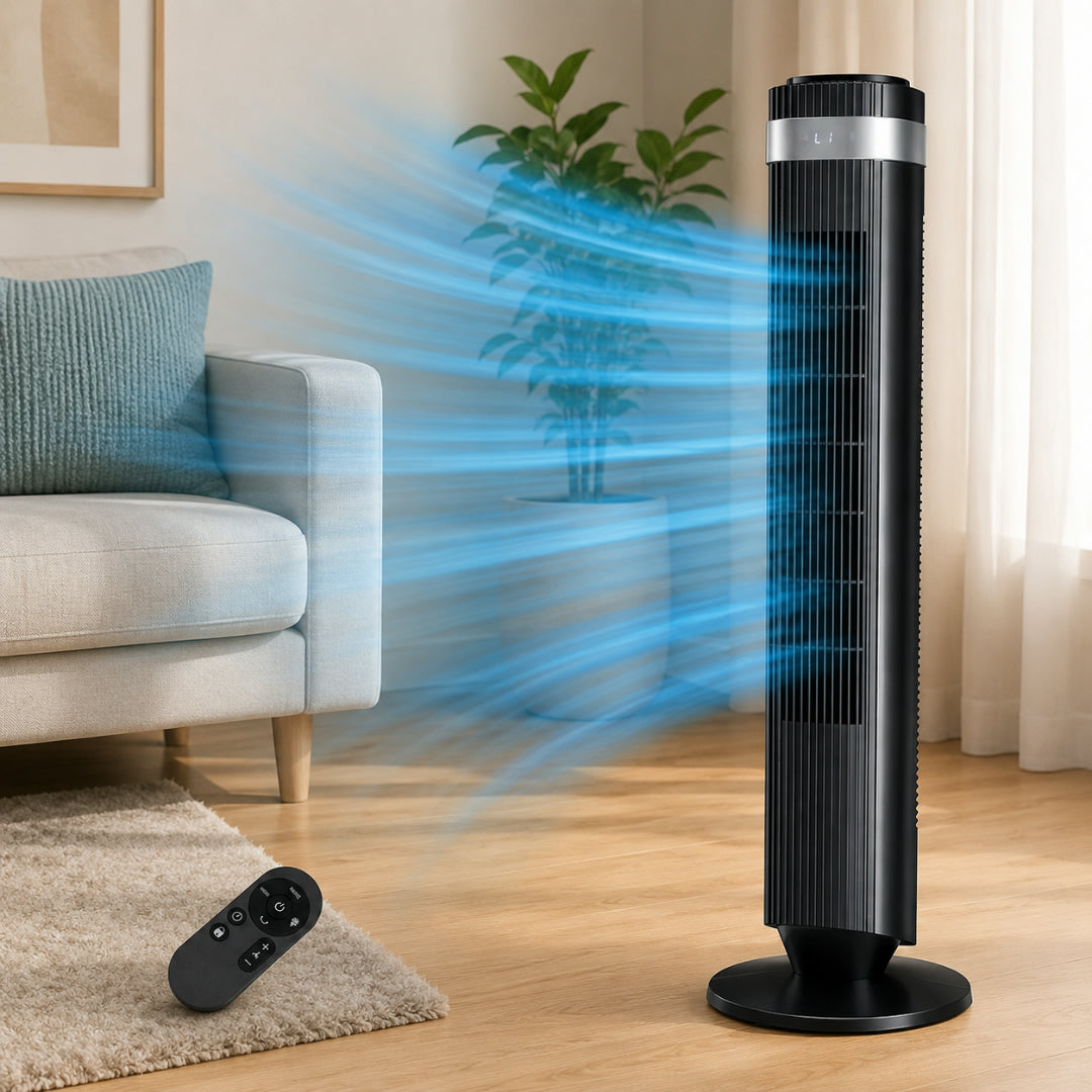 Stille Torenventilator 28dB Bladloos DC-motor Slaapkamer Kantoor Woonkamer Luchtcirculatie Compact Design | Sansoti