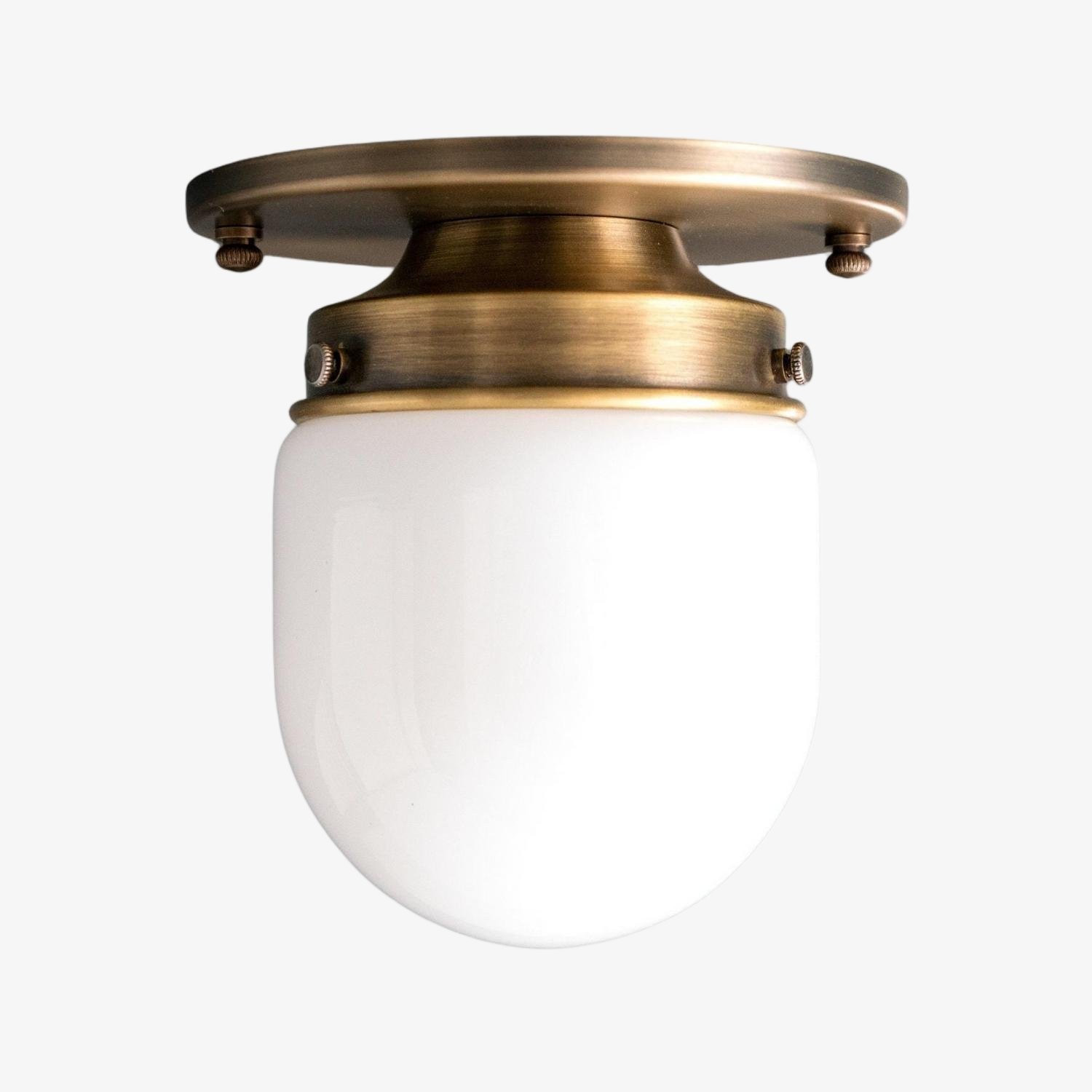 Opaal Glazen Wandlamp & Plafondlamp Dubbelfunctie Modern Design Messing | Sansoti