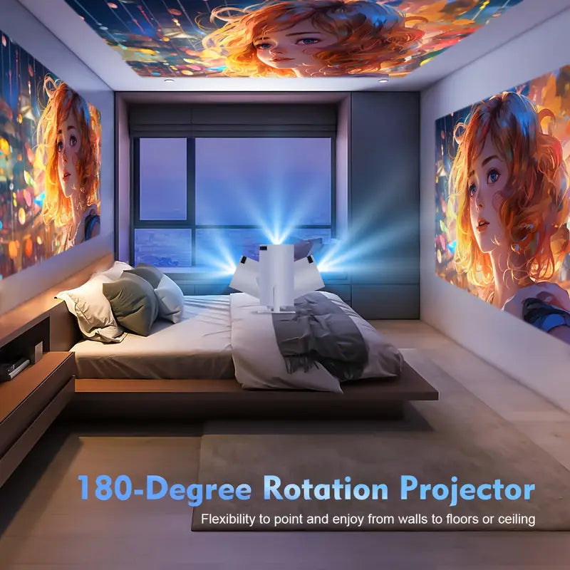 Compacte Mini Projector 4K Ultra HD met Draadloze Connectiviteit Beamer Thuisbioscoop Systeem Streaming Apparaat | Sansoti