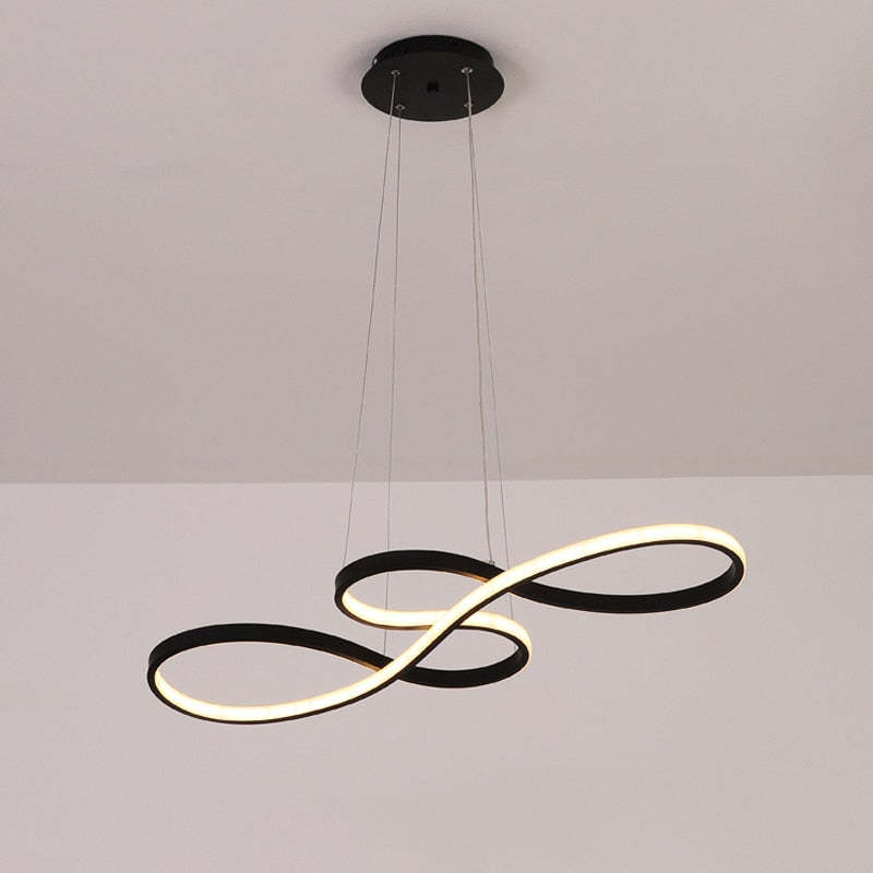 Musical Note Pendant Light Black Gold Design LED Adjustable Dining Room Living Room Modern Fixture Ambient Lighting Interior | Sansoti
