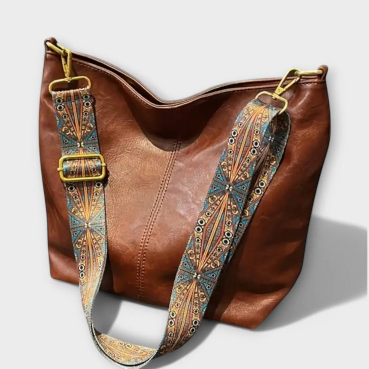 Bolso bandolera vintage para mujer, burdeos, con correa bordada ajustable, espacioso, cierre de cremallera, para uso diario | Sansoti