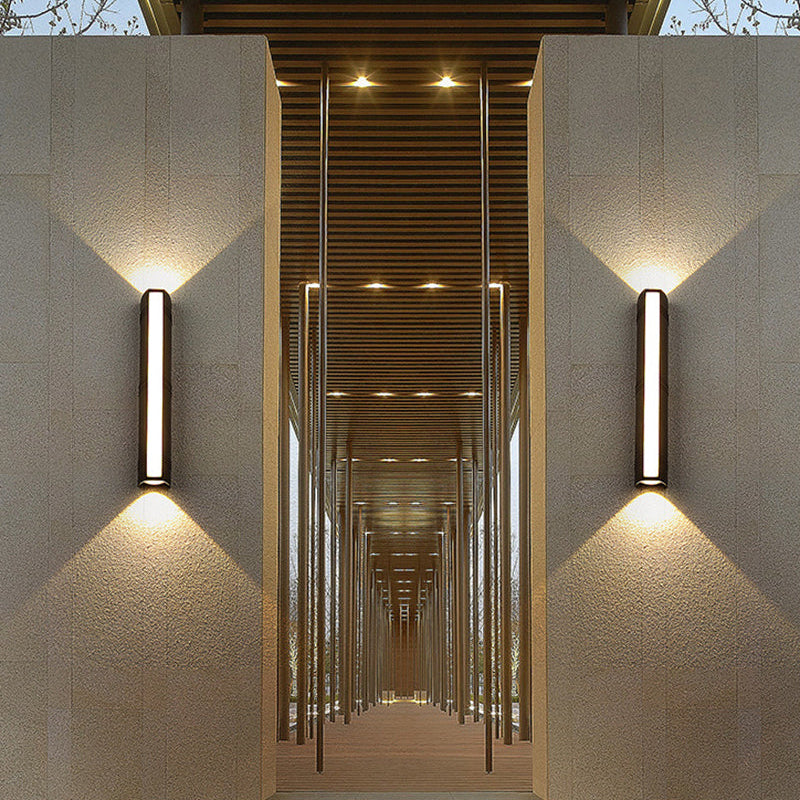 LED Buitenwandlamp Waterdicht Zwart Modern Design Terrasverlichting Tuinlamp 12W-24W Gevellamp Buitenverlichting | Sansoti