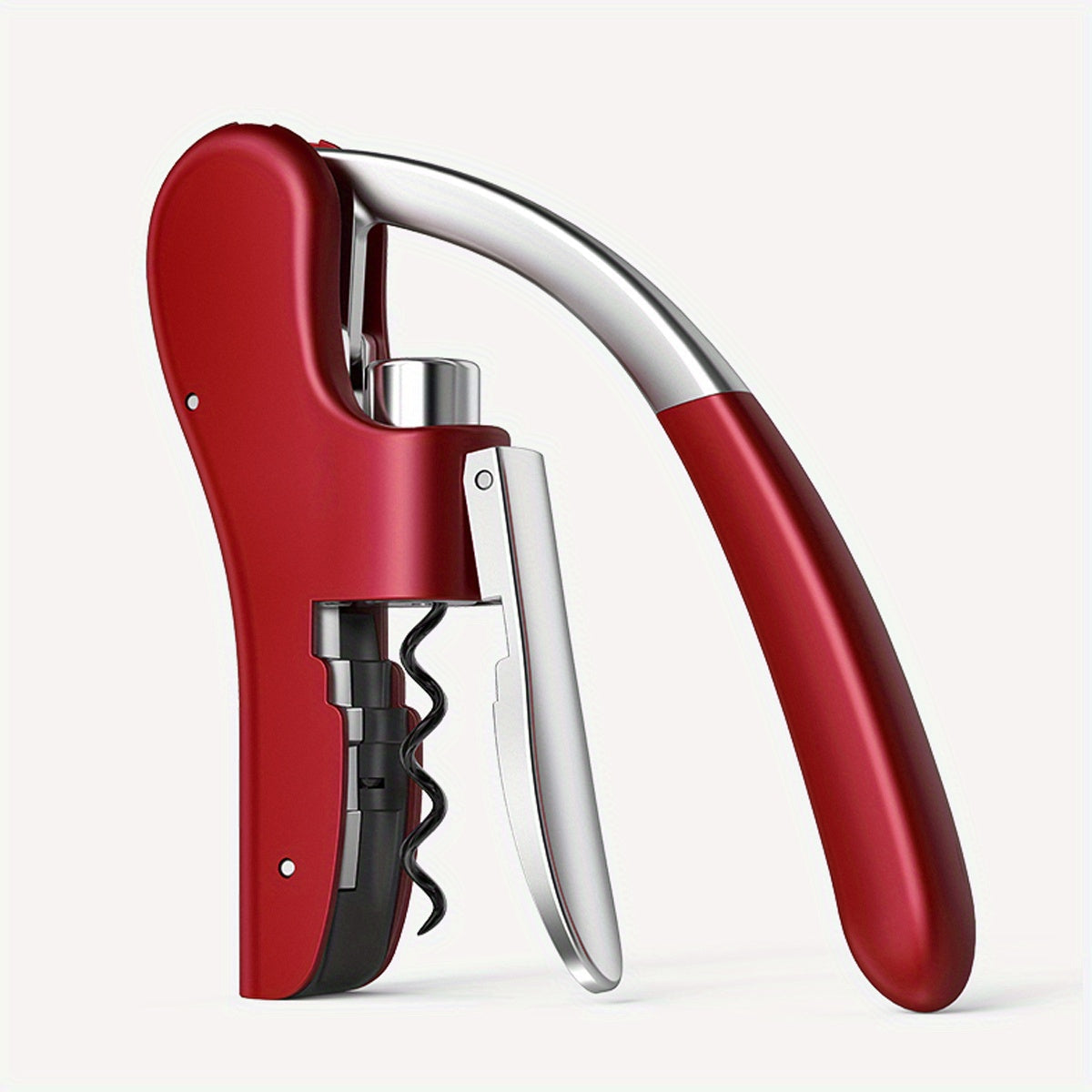 Kurkentrekker Hefboom Metaal Kunststof Rood Wijnflessen Thuis Horeca Flessenopener Ergonomisch | Sansoti