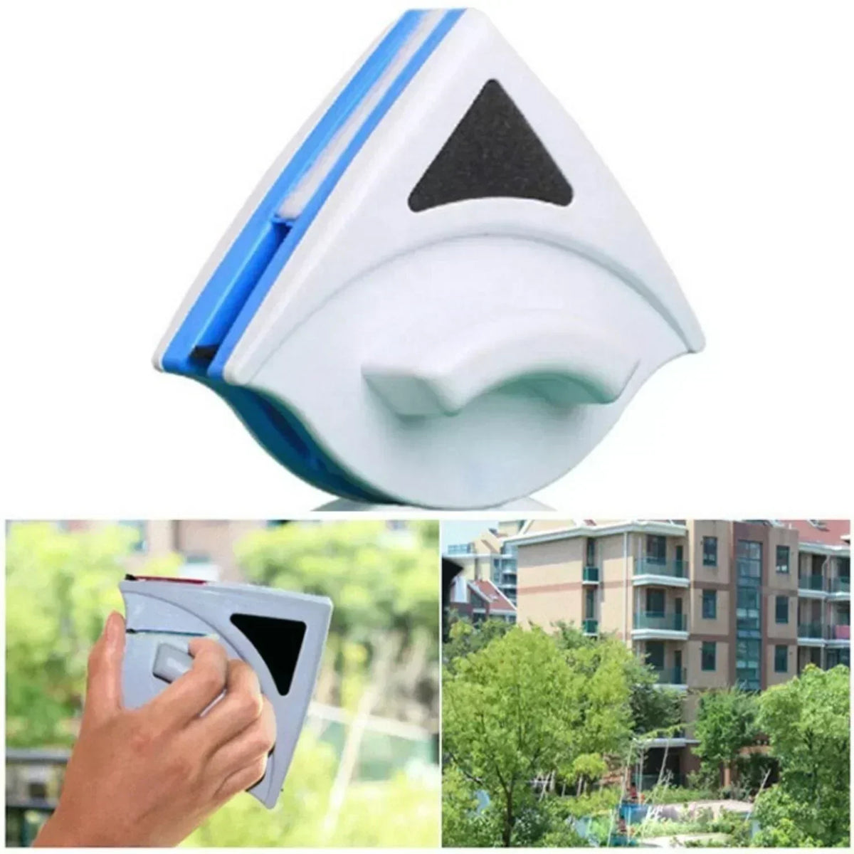 Magnetic Window Cleaner, Double-Sided, Clean Both Sides at Once, Safely Clean High Windows Without a Ladder, Home Use | Sansoti