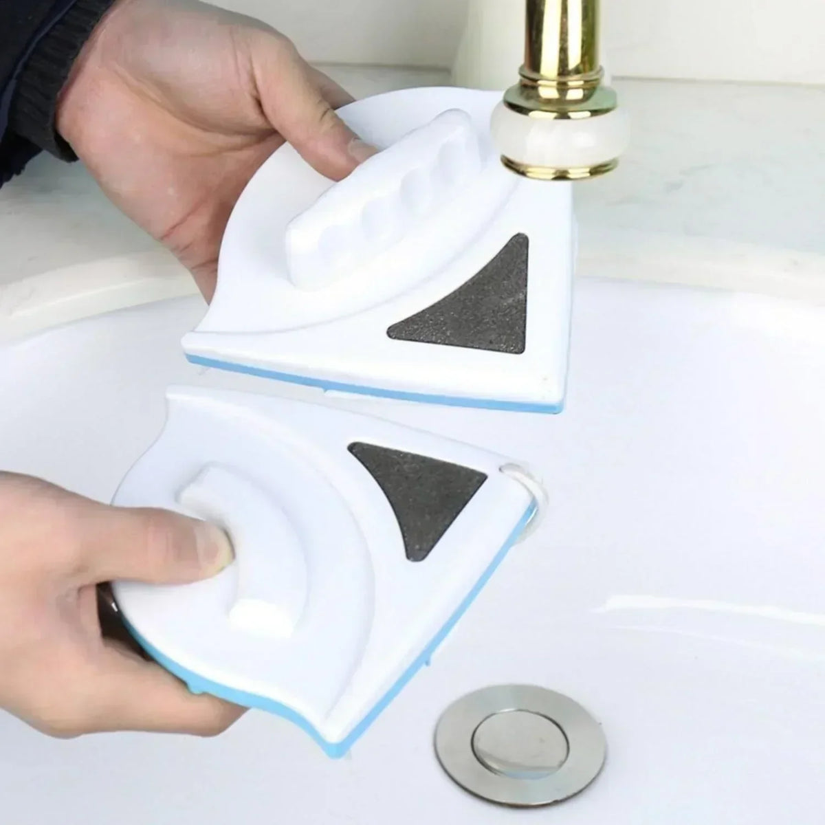 Magnetic Window Cleaner, Double-Sided, Clean Both Sides at Once, Safely Clean High Windows Without a Ladder, Home Use | Sansoti