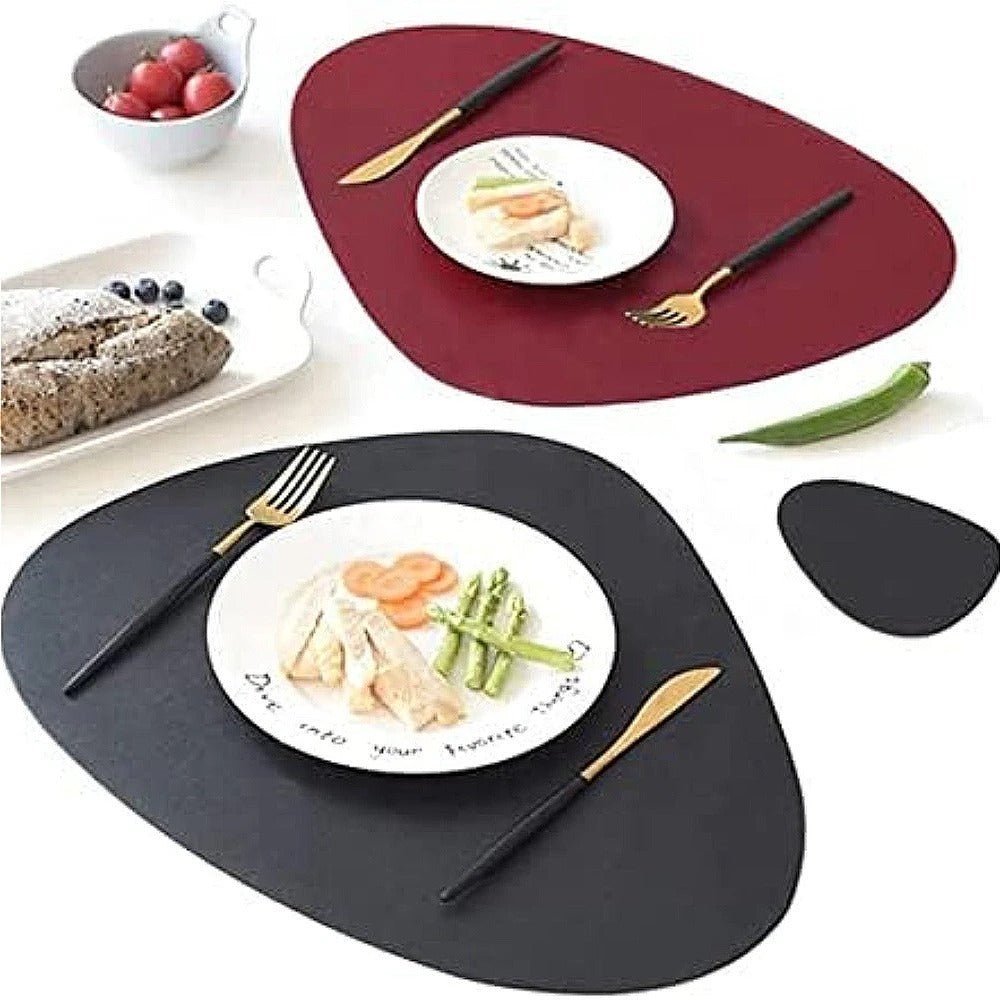 Dubbelzijdige Placemats Kunstleer Waterafstotend Antislip Set 4 of 8 Stuks Tafelbescherming Eettafel | Sansoti