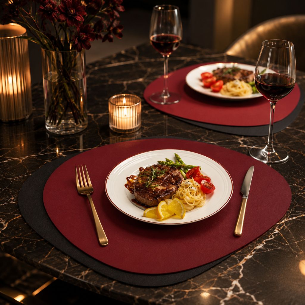 Dubbelzijdige Placemats Kunstleer Waterafstotend Antislip Set 4 of 8 Stuks Tafelbescherming Eettafel | Sansoti