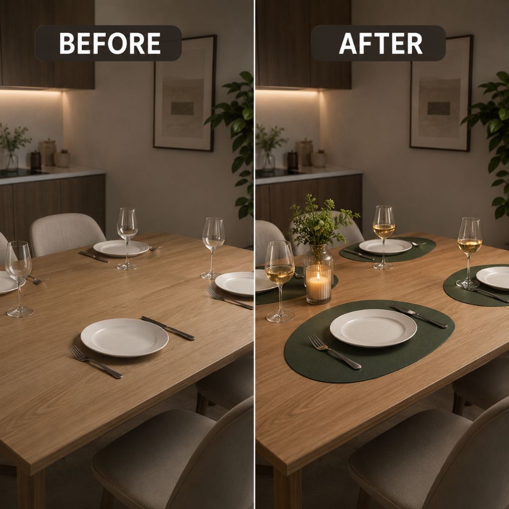 Dubbelzijdige Placemats Kunstleer Waterafstotend Antislip Set 4 of 8 Stuks Tafelbescherming Eettafel | Sansoti