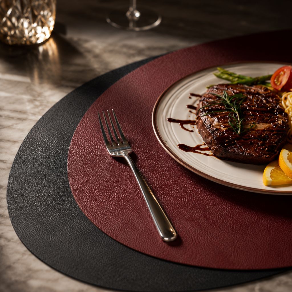 Dubbelzijdige Placemats Kunstleer Waterafstotend Antislip Set 4 of 8 Stuks Tafelbescherming Eettafel | Sansoti