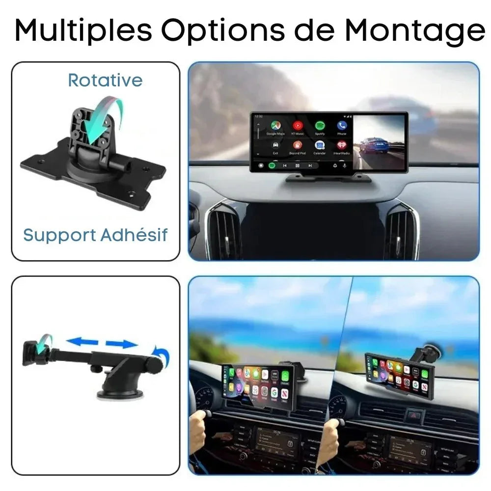 Carplay Scherm met Dashcam 10,26 Inch Touchscreen GPS Bluetooth WiFi Handsfree Spraakbediening Auto Multimedia | Sansoti