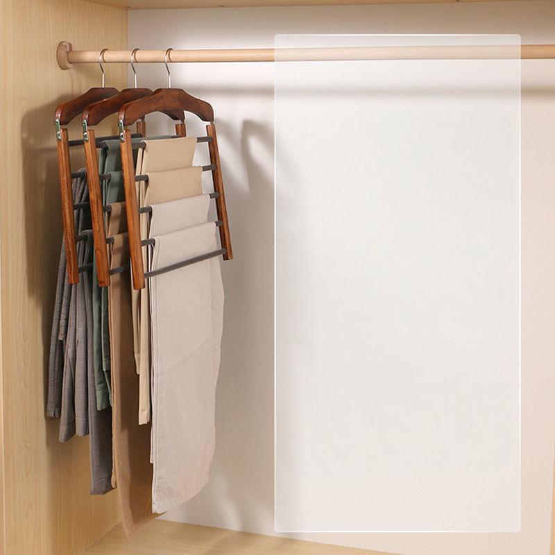 Houten Kledinghangers Walnoot & Natuurlijk Hout – Klassieke Garderobehanger met Metalen Haak – 38x38x12cm | Sansoti
