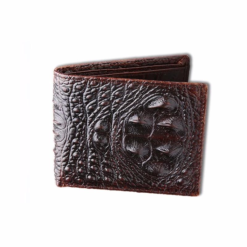 Herren- und Damenportemonnaie aus Leder mit Krokodilstruktur, Schwarz, kompakt, luxuriöses Design, RFID-Schutz, Kartenetui | Sansoti