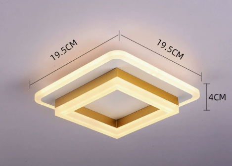 Plafondlamp Vierkant LED Modern Metaal En Acryl Flush Mount Design | Sansoti