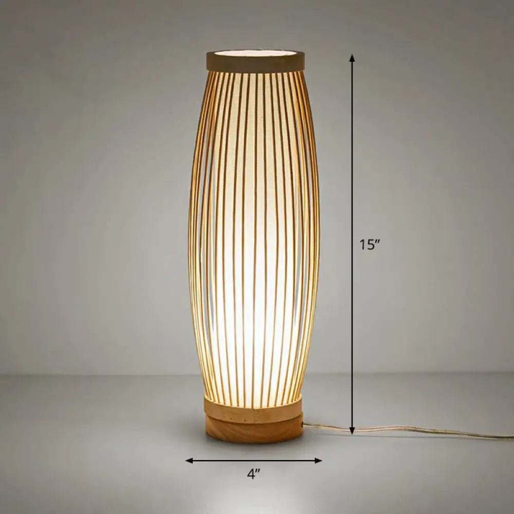 Tafellamp Bamboe Oosterse Stijl Natuurhout Basis Sfeerverlichting Theehoek Aziatisch Design Woonkamer | Sansoti