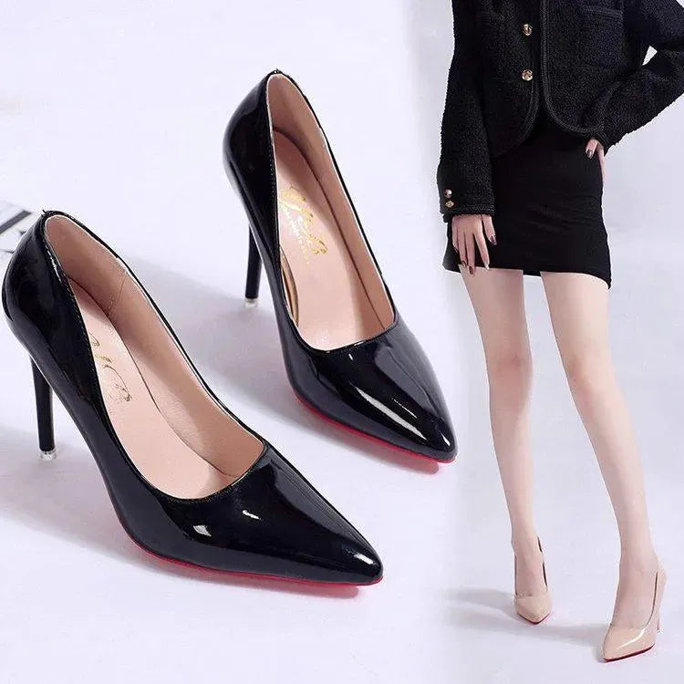 Dames Stiletto Pumps met Hoge Hak Elegant Zwart Roze Abrikoos Slip-on Ronde Neus Klassiek Feestelijk Schoeisel | Sansoti