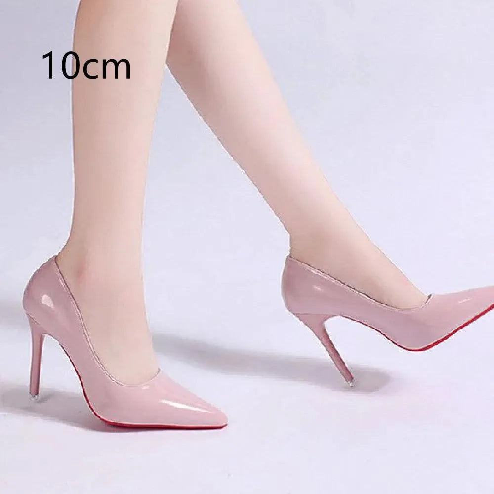 Dames Stiletto Pumps met Hoge Hak Elegant Zwart Roze Abrikoos Slip-on Ronde Neus Klassiek Feestelijk Schoeisel | Sansoti