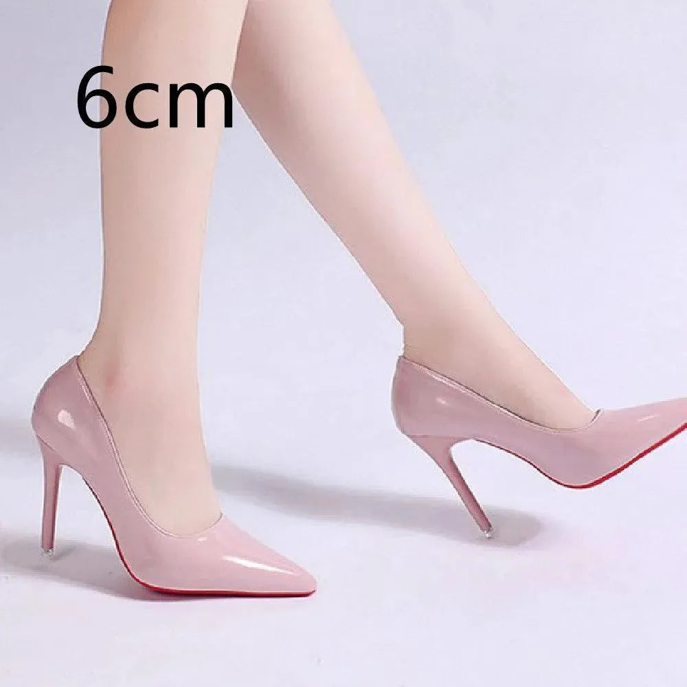 Dames Stiletto Pumps met Hoge Hak Elegant Zwart Roze Abrikoos Slip-on Ronde Neus Klassiek Feestelijk Schoeisel | Sansoti