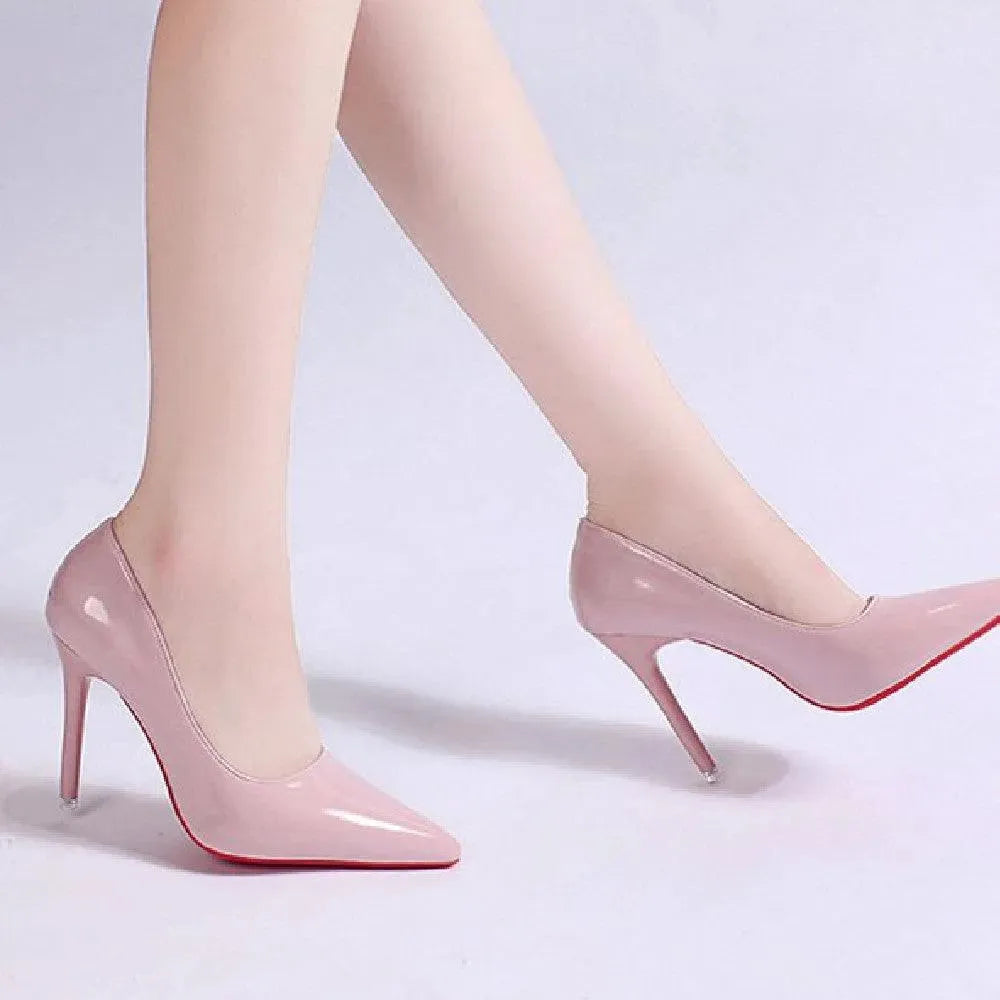 Dames Stiletto Pumps met Hoge Hak Elegant Zwart Roze Abrikoos Slip-on Ronde Neus Klassiek Feestelijk Schoeisel | Sansoti