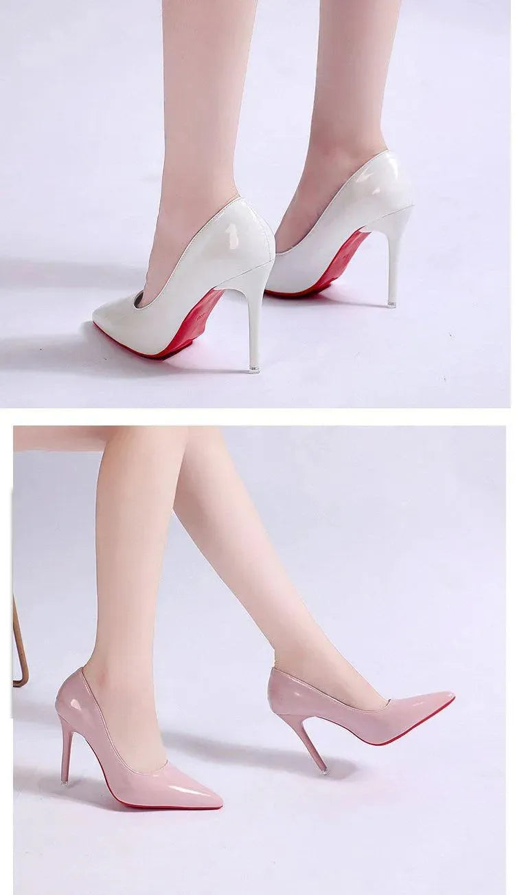 Dames Stiletto Pumps met Hoge Hak Elegant Zwart Roze Abrikoos Slip-on Ronde Neus Klassiek Feestelijk Schoeisel | Sansoti