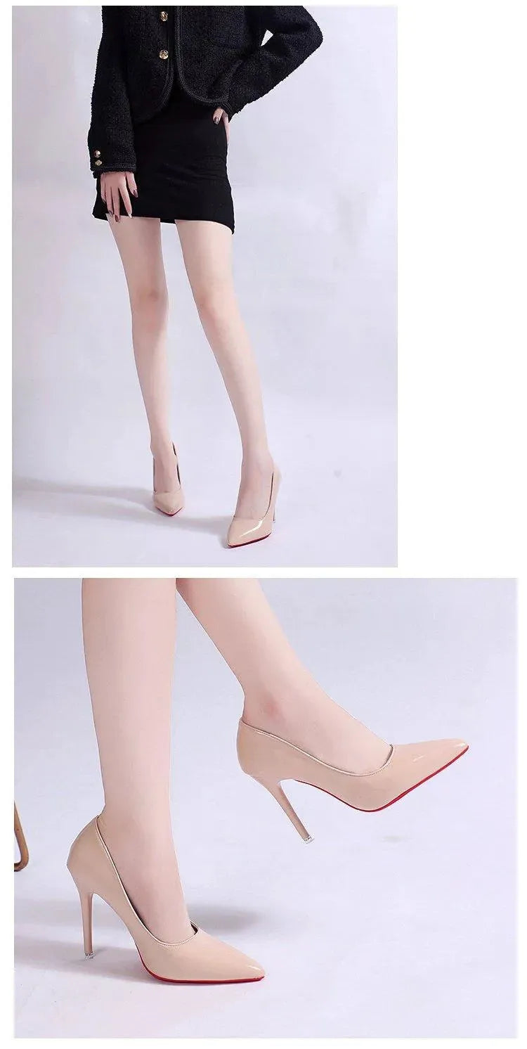 Dames Stiletto Pumps met Hoge Hak Elegant Zwart Roze Abrikoos Slip-on Ronde Neus Klassiek Feestelijk Schoeisel | Sansoti