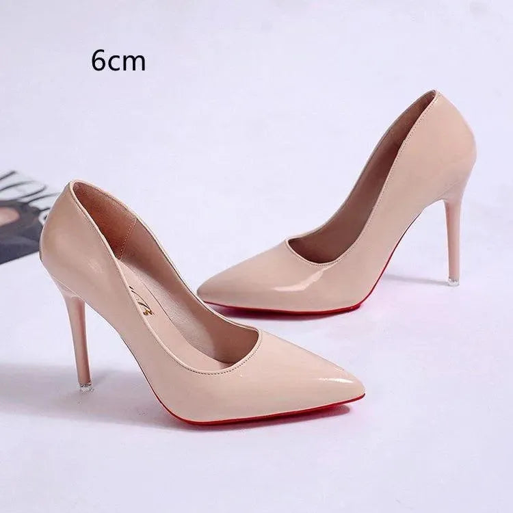 Dames Stiletto Pumps met Hoge Hak Elegant Zwart Roze Abrikoos Slip-on Ronde Neus Klassiek Feestelijk Schoeisel | Sansoti