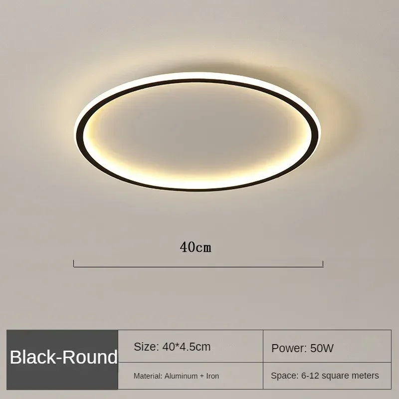Round LED Ceiling Light Scandinavian Design 20-60cm Dimmable with Remote Control Modern Glass Fixture Living Room | Sansoti