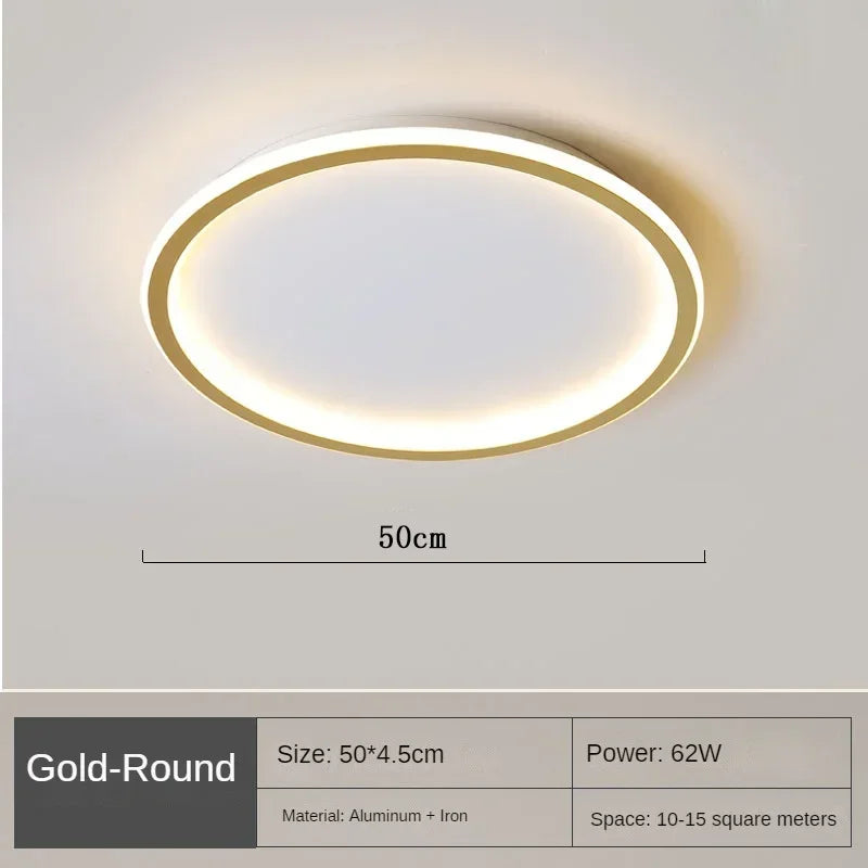 Round LED Ceiling Light Scandinavian Design 20-60cm Dimmable with Remote Control Modern Glass Fixture Living Room | Sansoti