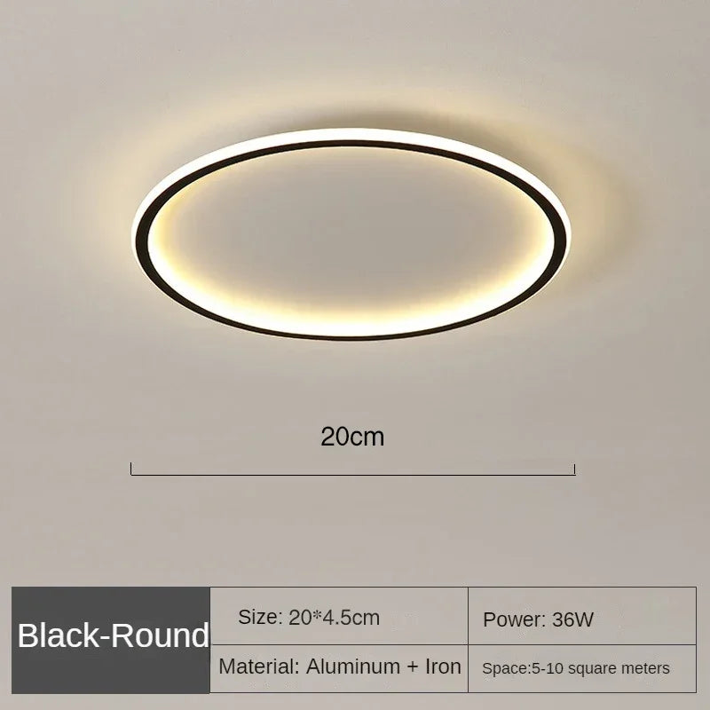Round LED Ceiling Light Scandinavian Design 20-60cm Dimmable with Remote Control Modern Glass Fixture Living Room | Sansoti