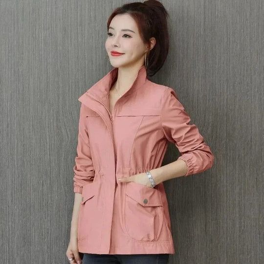 Wasserabweisender Damen-Trenchcoat Leichte Regenjacke Verstellbare Taille Frühling Herbst Mode Elegantes Design | Sansoti