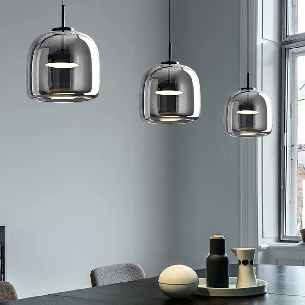 Glazen Hanglamp met LED Verlichting Modern Design Woonkamer Slaapkamer | Sansoti