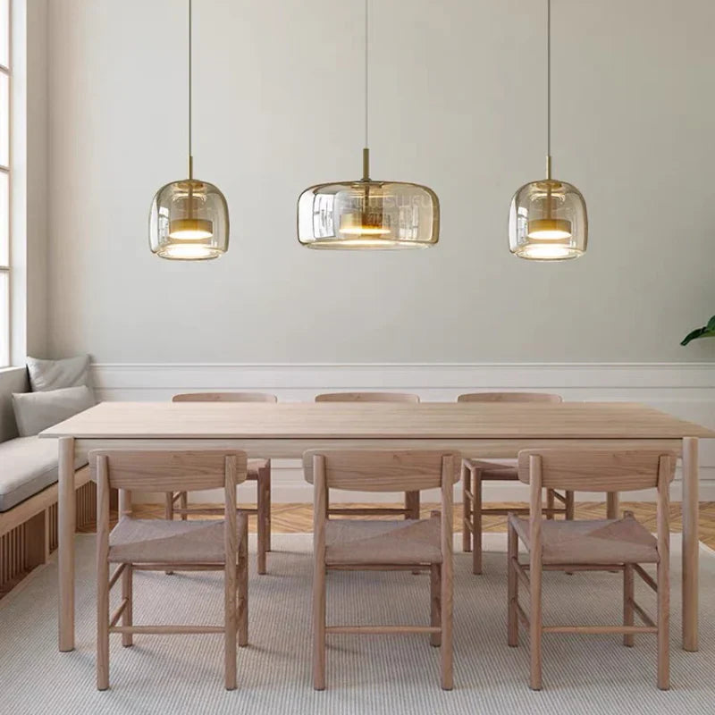 Glazen Hanglamp met LED Verlichting Modern Design Woonkamer Slaapkamer | Sansoti
