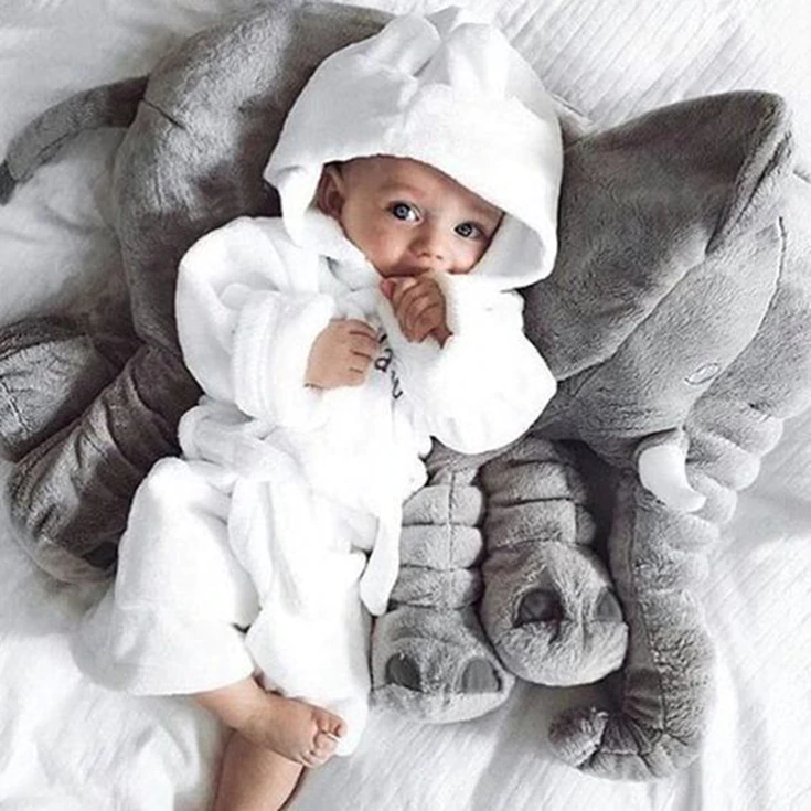 Zacht Pluche Olifant Babykussen 40cm of 60cm Knuffel voor Rust en Slaap | Sansoti