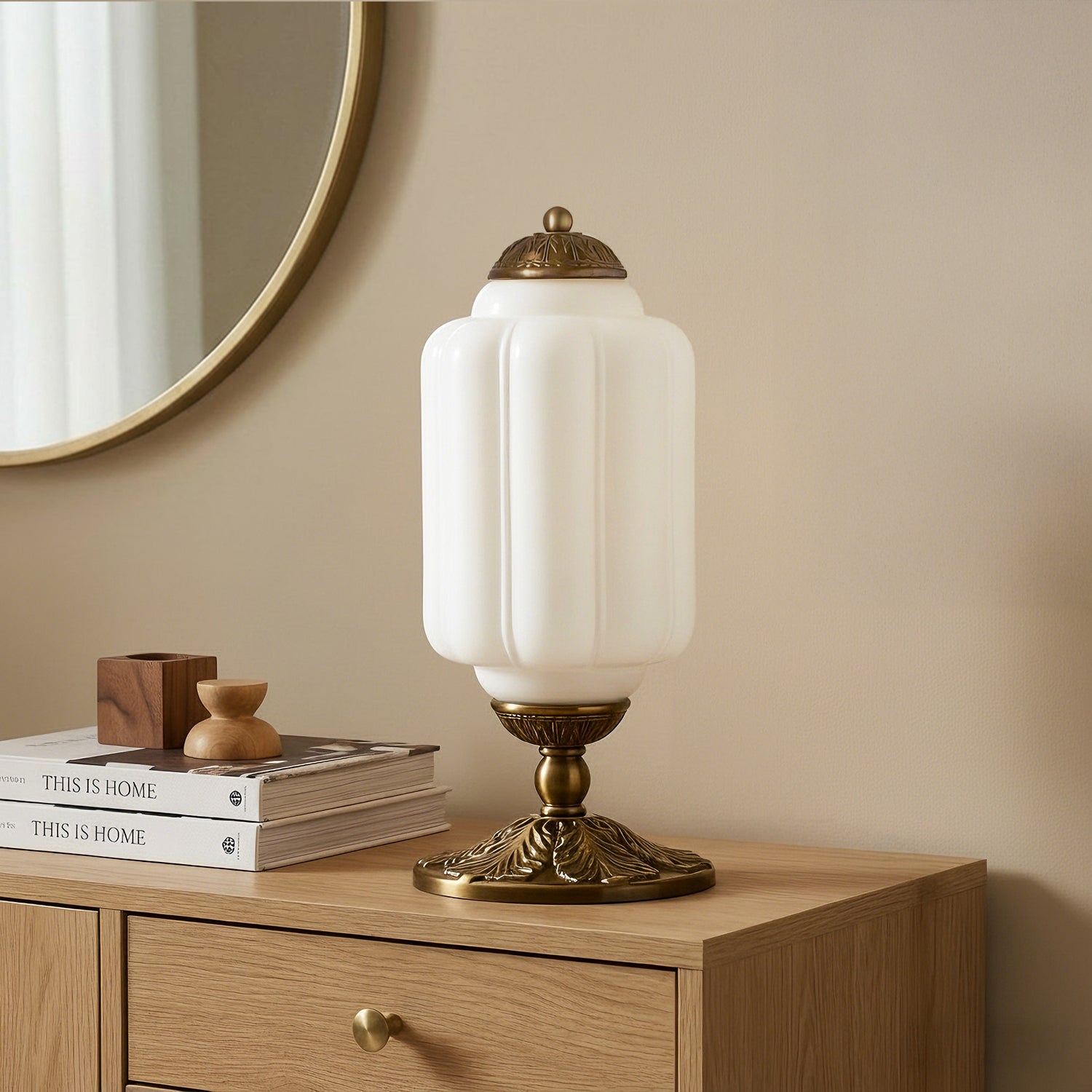 Retro Tafellampen met Getextureerd Crèmekleurig Glas – Franse Vintage Stijl met Messing of Zwart Frame | Sansoti